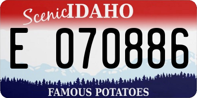 ID license plate E070886