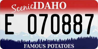 ID license plate E070887