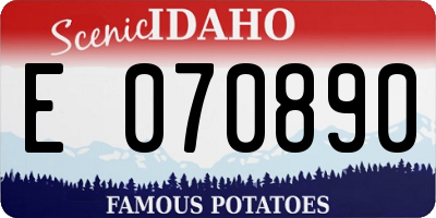 ID license plate E070890