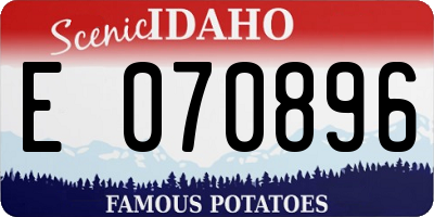 ID license plate E070896