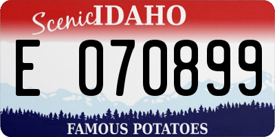 ID license plate E070899