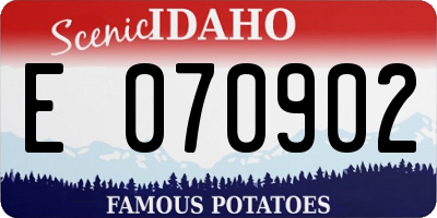 ID license plate E070902