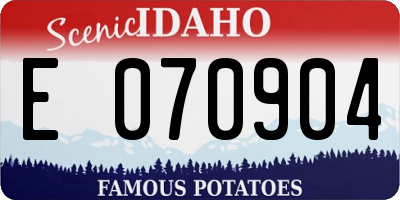 ID license plate E070904