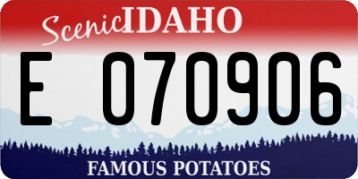 ID license plate E070906