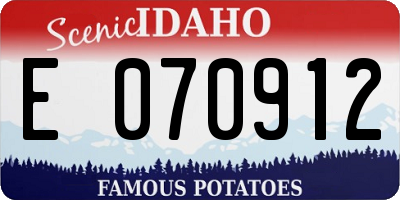 ID license plate E070912