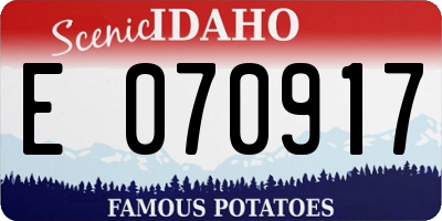 ID license plate E070917