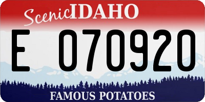 ID license plate E070920