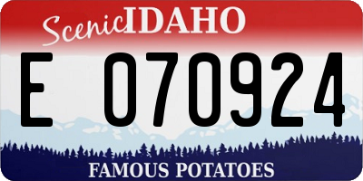 ID license plate E070924
