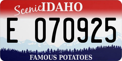 ID license plate E070925