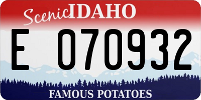 ID license plate E070932