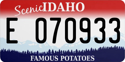 ID license plate E070933