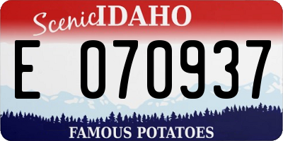 ID license plate E070937
