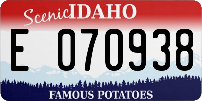 ID license plate E070938