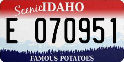 ID license plate E070951
