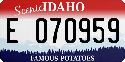 ID license plate E070959
