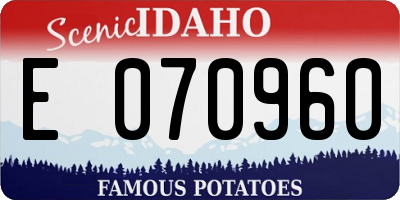 ID license plate E070960
