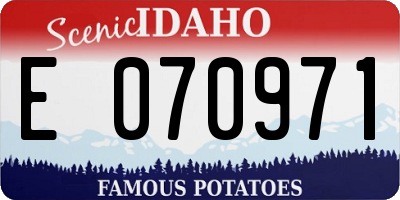 ID license plate E070971