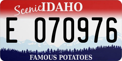 ID license plate E070976