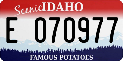 ID license plate E070977