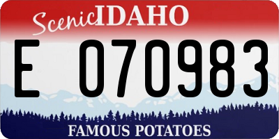 ID license plate E070983