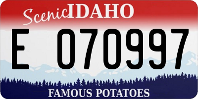 ID license plate E070997