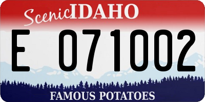 ID license plate E071002