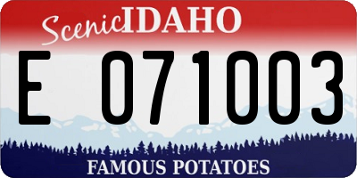 ID license plate E071003