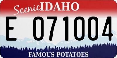 ID license plate E071004