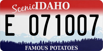 ID license plate E071007