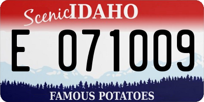 ID license plate E071009
