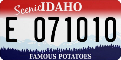 ID license plate E071010