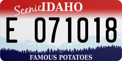 ID license plate E071018