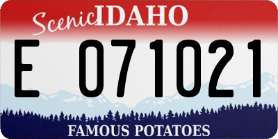 ID license plate E071021