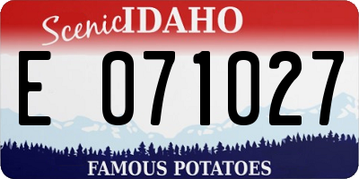 ID license plate E071027