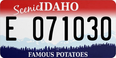 ID license plate E071030