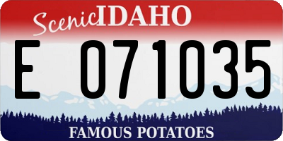 ID license plate E071035