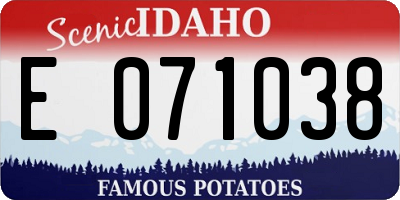 ID license plate E071038