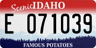 ID license plate E071039