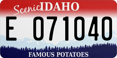 ID license plate E071040