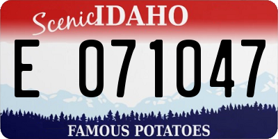 ID license plate E071047