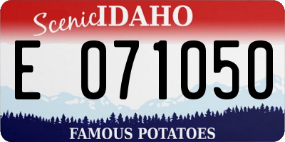 ID license plate E071050