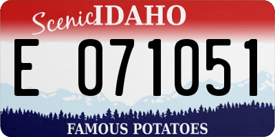 ID license plate E071051