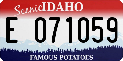 ID license plate E071059