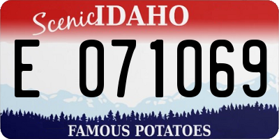 ID license plate E071069