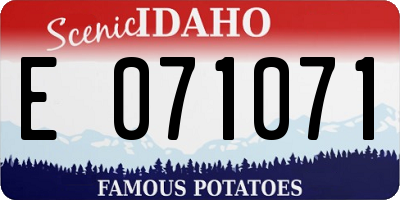 ID license plate E071071