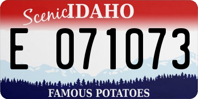 ID license plate E071073