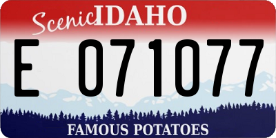 ID license plate E071077