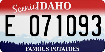 ID license plate E071093