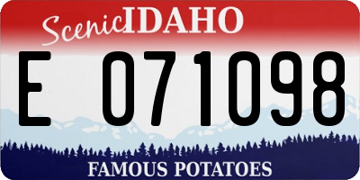 ID license plate E071098