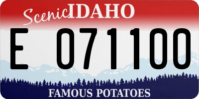 ID license plate E071100